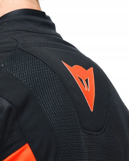 Vyriška tekstilinė motociklininko striukė Dainese Energyca Air Tex, juoda/raudona