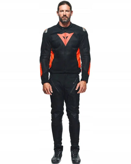 Vyriška tekstilinė motociklininko striukė Dainese Energyca Air Tex, juoda/raudona