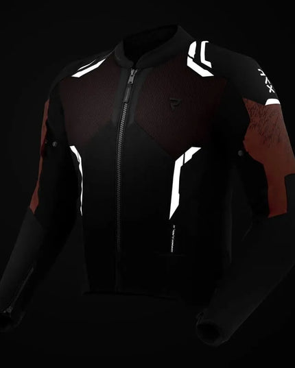 Vyriška tekstilinė motociklininko striukė REBELHORN JAX BLACK RED, XXL