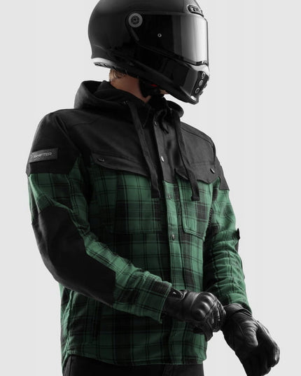 Vyriška tekstilinė motociklininko striukė Rebelhorn Shifter Black Green