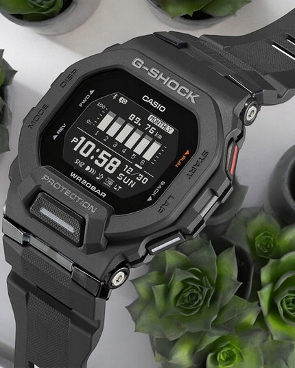 Vyriškas laikrodis Casio G-Shock GBD-200-1ER Bluetooth Step Tracker sportinis kvarcinis atsparus vandeniui 200M juodas su garantija