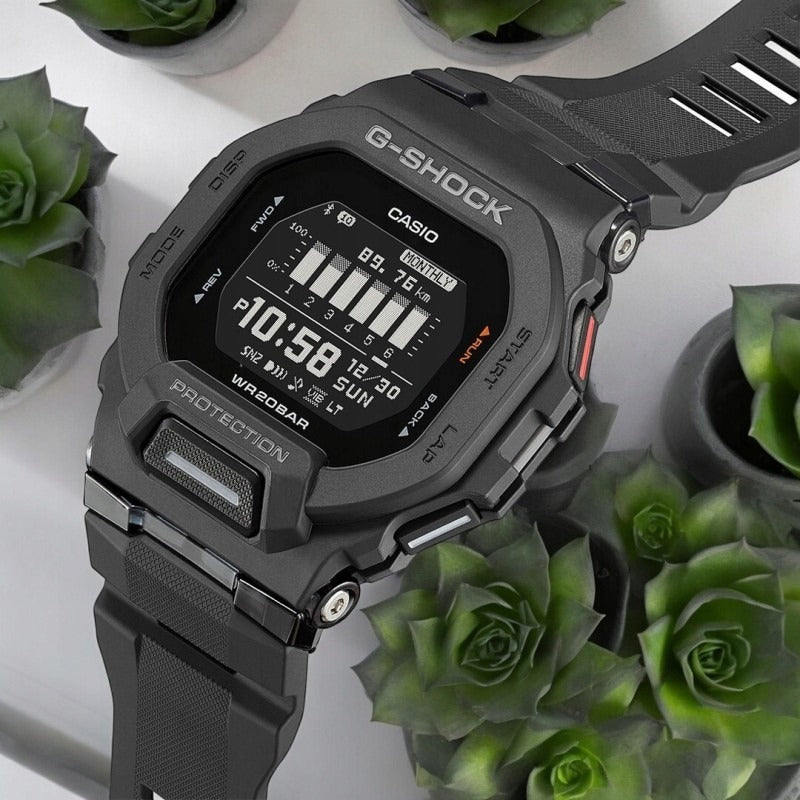 Vyriškas laikrodis Casio G-Shock GBD-200-1ER Bluetooth Step Tracker sportinis kvarcinis atsparus vandeniui 200M juodas su garantija