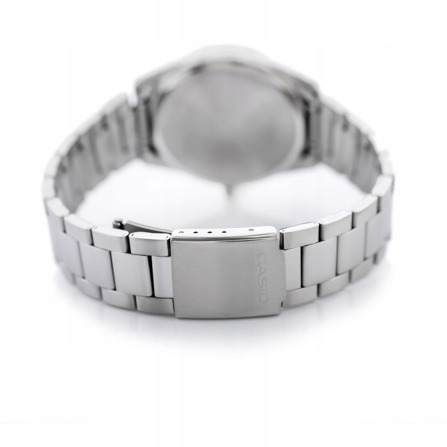 Vyriškas laikrodis Casio MTP-1302PD-1A1VDF juodas ciferblatas, sidabrinė nerūdijančio plieno apyrankė, atsparus vandeniui 50M su dėžute