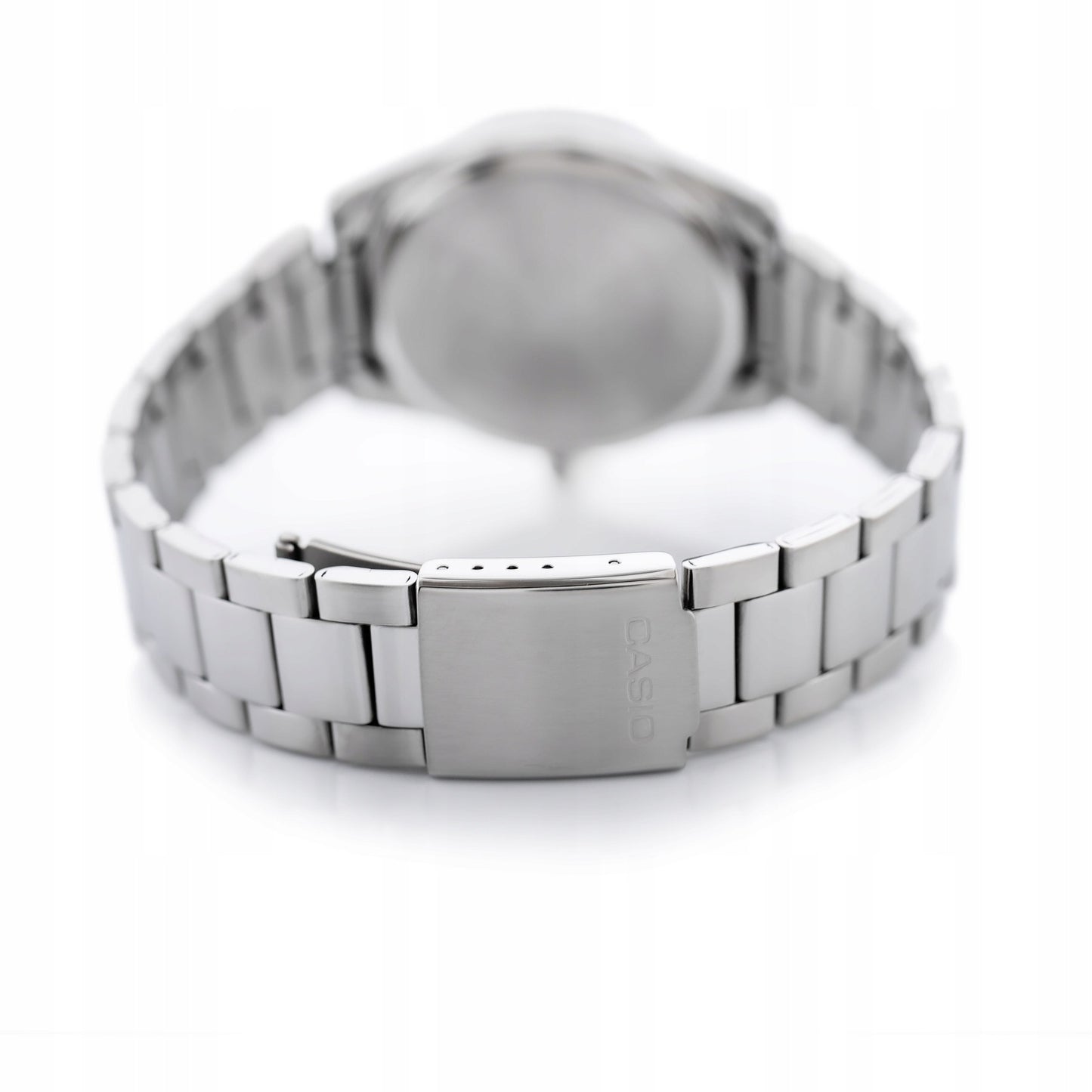 Vyriškas laikrodis Casio MTP-1302PD-3AV su dėžute – elegantiškas kvarcinis laikrodis su žaliu ciferblatu, nerūdijančio plieno apyranke ir datumu