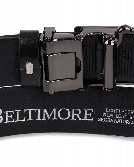 Vyriškas odinis diržas Beltimore, automatinė sagtis, elegantiškas, juodas, premium