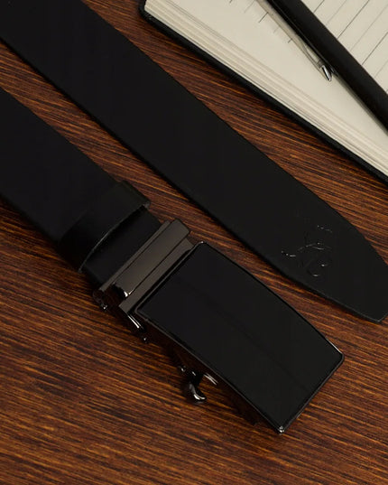 Vyriškas odinis diržas Beltimore, automatinė sagtis, elegantiškas, juodas, premium