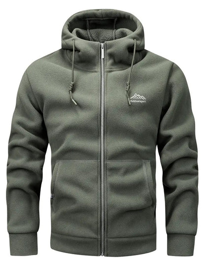 Vyriška šilta sportinė striukė su gobtuvu, užtrauktuku ir kišenėmis – laisvalaikio paminkštintas džemperis rudeniui ir žiemai