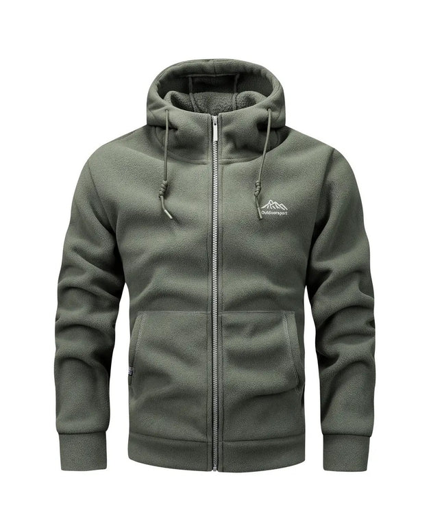 Vyriška šilta sportinė striukė su gobtuvu, užtrauktuku ir kišenėmis – laisvalaikio paminkštintas džemperis rudeniui ir žiemai