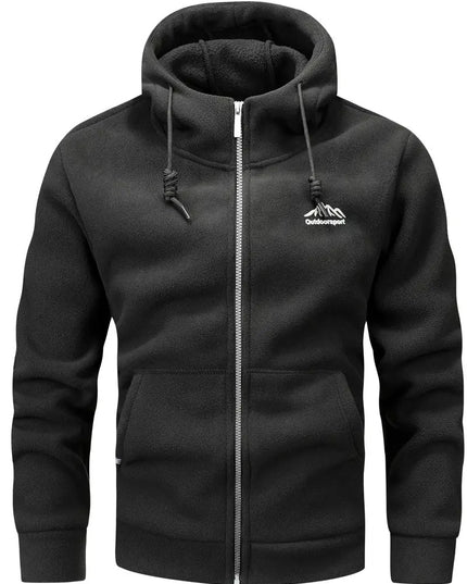 Vyriška šilta sportinė striukė su gobtuvu, užtrauktuku ir kišenėmis – laisvalaikio paminkštintas džemperis rudeniui ir žiemai
