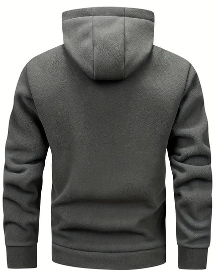 Vyriška šilta sportinė striukė su gobtuvu, užtrauktuku ir kišenėmis – laisvalaikio paminkštintas džemperis rudeniui ir žiemai