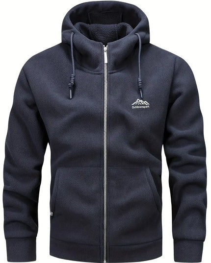 Vyriška šilta sportinė striukė su gobtuvu, užtrauktuku ir kišenėmis – laisvalaikio paminkštintas džemperis rudeniui ir žiemai