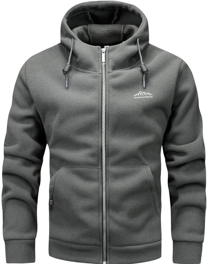 Vyriška šilta sportinė striukė su gobtuvu, užtrauktuku ir kišenėmis – laisvalaikio paminkštintas džemperis rudeniui ir žiemai