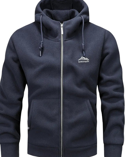 Vyriška šilta sportinė striukė su gobtuvu, užtrauktuku ir kišenėmis – laisvalaikio paminkštintas džemperis rudeniui ir žiemai