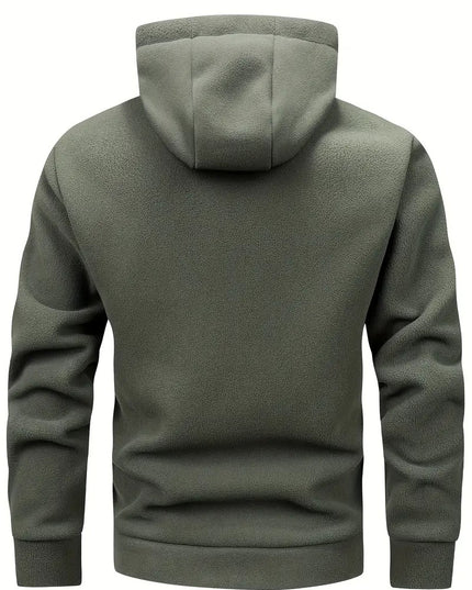 Vyriška šilta sportinė striukė su gobtuvu, užtrauktuku ir kišenėmis – laisvalaikio paminkštintas džemperis rudeniui ir žiemai