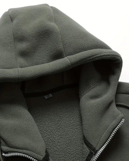 Vyriška šilta sportinė striukė su gobtuvu, užtrauktuku ir kišenėmis – laisvalaikio paminkštintas džemperis rudeniui ir žiemai