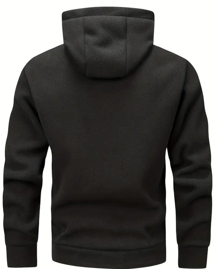 Vyriška šilta sportinė striukė su gobtuvu, užtrauktuku ir kišenėmis – laisvalaikio paminkštintas džemperis rudeniui ir žiemai