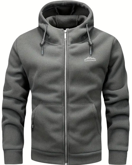 Vyriška šilta sportinė striukė su gobtuvu, užtrauktuku ir kišenėmis – laisvalaikio paminkštintas džemperis rudeniui ir žiemai
