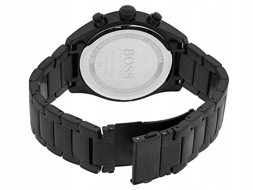 Vyriškas laikrodis Hugo Boss 1513676 Grand Prix juodas chronografas su dovanų dėžute