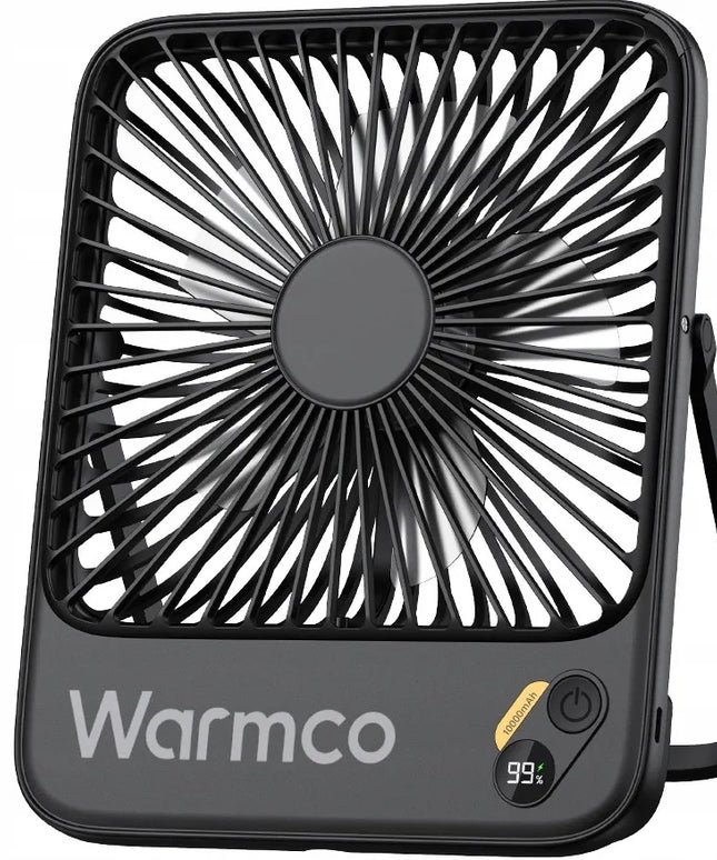 Warmco D3 USB tylus mini stalinis ventiliatorius su 10000mAh baterija ir kempingo funkcija