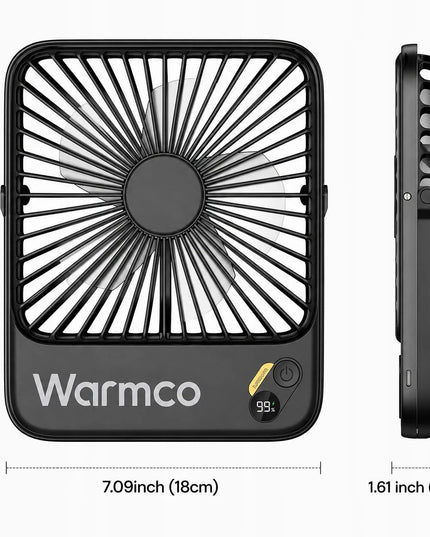 Warmco D3 USB tylus mini stalinis ventiliatorius su 10000mAh baterija ir kempingo funkcija