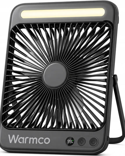 Warmco D4 tyli USB mini stalo ventiliatorius, stovyklavietės, 20000mAh, juodas