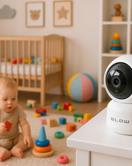 WiFi besisukanti IP kamera 3MP Ultra HD su garsu, judesio sekimu ir Tuya Smart programėle – kūdikio stebėjimo kamera Blow