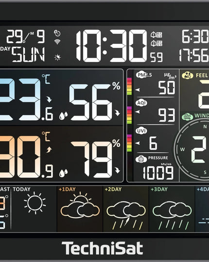 WiFi meteorologinė stotelė su išoriniu jutikliu, LCD ekranu ir Tuya Smart valdymu TechniSat IMETEO 800