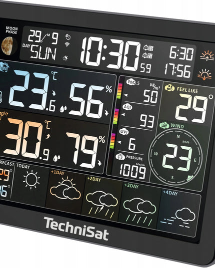 WiFi meteorologinė stotelė su išoriniu jutikliu, LCD ekranu ir Tuya Smart valdymu TechniSat IMETEO 800