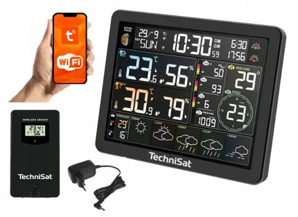 WiFi meteorologinė stotelė su išoriniu jutikliu, LCD ekranu ir Tuya Smart valdymu TechniSat IMETEO 800