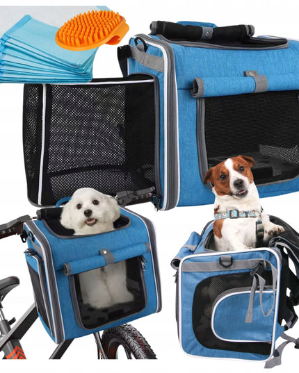 Wobell 4-in-1 nešiojamasis krepšys-kuprinė šunims ir katėms, automobilio sėdynė, iki 5,5 kg
