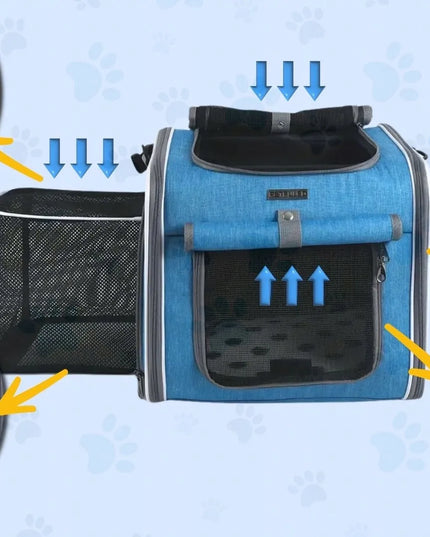 Wobell 4-in-1 nešiojamasis krepšys-kuprinė šunims ir katėms, automobilio sėdynė, iki 5,5 kg