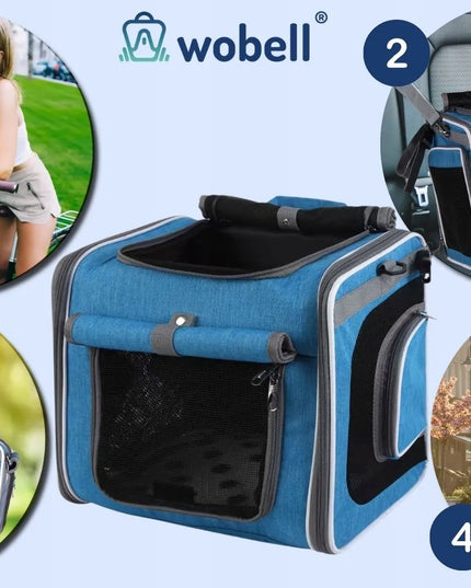 Wobell 4-in-1 nešiojamasis krepšys-kuprinė šunims ir katėms, automobilio sėdynė, iki 5,5 kg