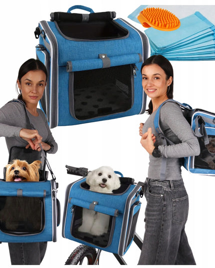 Wobell 4-in-1 nešiojamasis krepšys-kuprinė šunims ir katėms, automobilio sėdynė, iki 5,5 kg