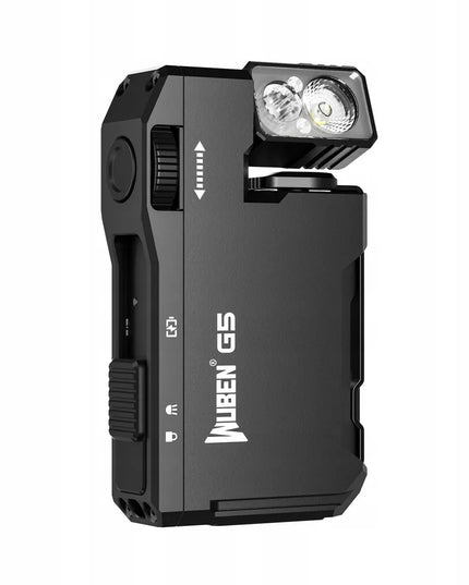 Wuben G5 Black 400 liumenų įkraunamas kišeninis EDC žibintuvėlis