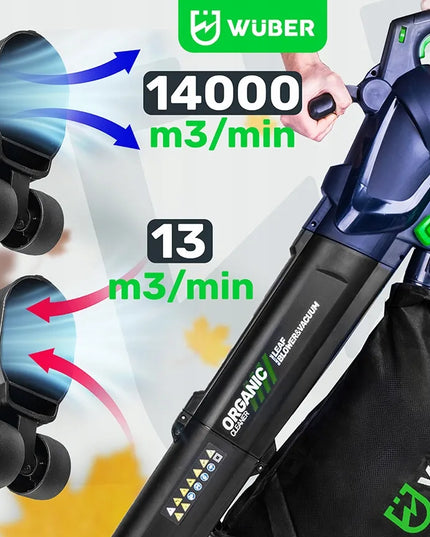 Wuber elektrinis lapų pūstuvas, siurblys ir smulkintuvas 3000W 40L