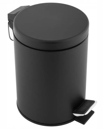 Yoka Home LABI vonios kambario šiukšliadėžė su dangčiu ir pedalu, 3 l, juoda