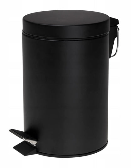 Yoka Home LABI vonios kambario šiukšliadėžė su dangčiu ir pedalu, 3 l, juoda