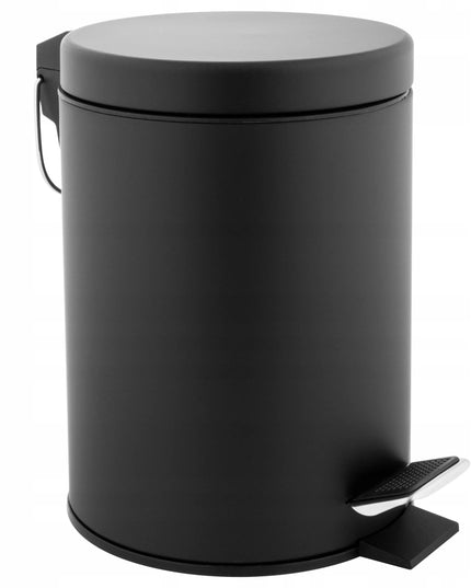 Yoka Home LABI vonios kambario šiukšliadėžė su dangčiu ir pedalu, 3 l, juoda