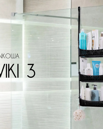 Yoka Home WIKI pakabinama juoda dušo lentyna