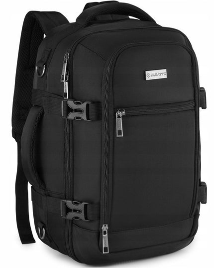 ZAGATTO juoda kelioninė kuprinė 40x25x20 cm – nemokamas rankinis bagažas į lėktuvą RYANAIR, Wizzair