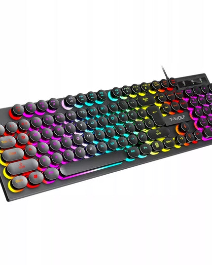 Žaidėjų rinkinys T-WOLF TF270: klaviatūra ir pelė su RGB LED apšvietimu