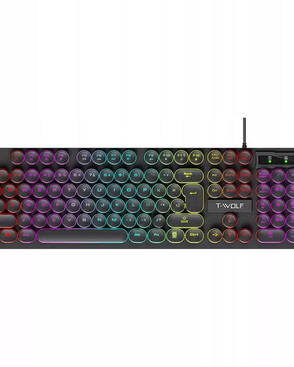 Žaidėjų rinkinys T-WOLF TF270: klaviatūra ir pelė su RGB LED apšvietimu