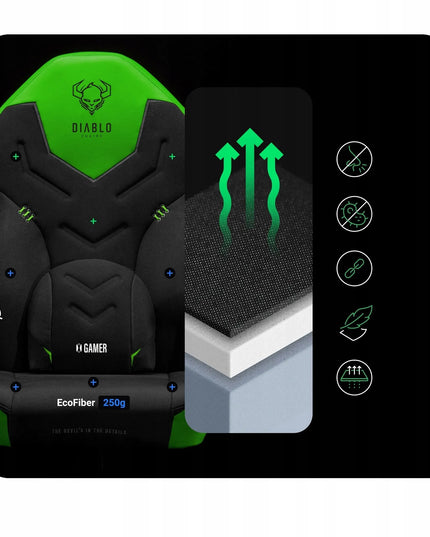 Žaidimų kėdė Diablo X-Gamer 2.0 Normal Size Green Emerald