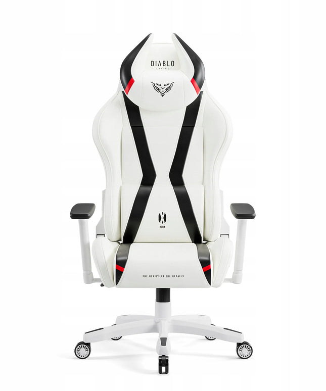 Žaidimų kėdė Diablo X-Horn 2.0 Normal, balta-juoda, odos imitacija