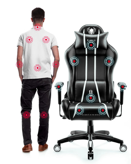 Žaidimų kėdė Diablo X-One 2.0, eko oda, juoda ir balta