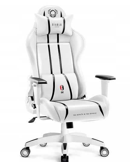 Žaidimų kėdė iš dirbtinės odos DIABLO X-One 2.0 Normal Size: balta-juoda