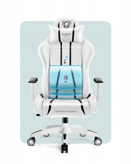 Žaidimų kėdė iš dirbtinės odos DIABLO X-One 2.0 Normal Size: balta-juoda