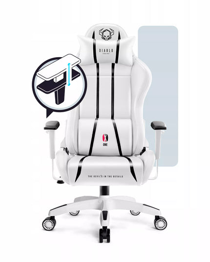 Žaidimų kėdė iš dirbtinės odos DIABLO X-One 2.0 Normal Size: balta-juoda