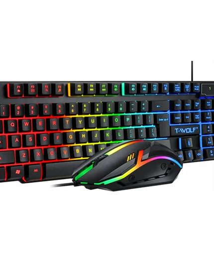 Žaidimų klaviatūros ir pelės rinkinys Mechaninė RGB TF 200