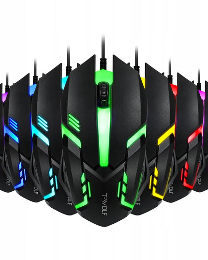 Žaidimų klaviatūros ir pelės rinkinys T-WOLF TF230 su LED RGB apšvietimu